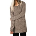 thumbnail image 6 of TEMOFON Women's Casual Long Sleeve Tunic Top with Pockets Loose Fit Soft Knit Pullover Sweater Coffee Color, 6 of 6