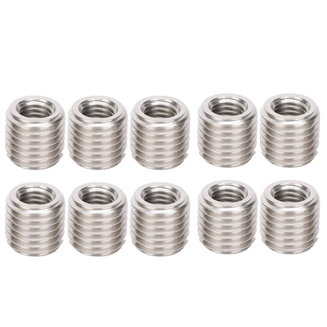 10Pcs Filetage Inserts Mâle Femelle Réducteur Outil de Réparation de l'Écrou en Acier Inoxydable Fixation Matériel pour Bois Meubles Assortiment (Fil Femelle M10x1.5mm, Filetage Mâle M16x2mm)