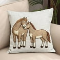 thumbnail image 7 of Year Of The Horse Funny Print Linen Pillow Cover, 45x45cm Square Decorative Pillow Case for Sofa Couch Living Room Home Decor, Farmhouse Accent Cushion Cover, 7 of 7