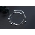 thumbnail image 3 of Pulseras elegantes de cuentas y estrellas de doble capa con pulsera de plata de ley 925, joyería ajustable para mujer, 3 of 5
