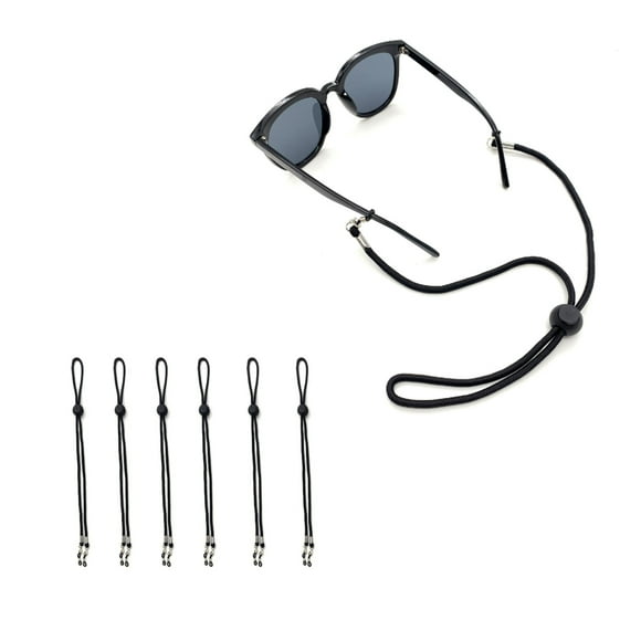 GJX Glasses Strap Adjustable Eyeglasses Strap Black Glasses Chain for Women 6-Pack