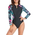 thumbnail image 2 of Trajes de baño de manga larga con cremallera para mujer, traje de baño de una pieza con cremallera de manga larga para mujer Traje de baño de una pieza de manga larga para mujer Diseño elevado, 2 of 6