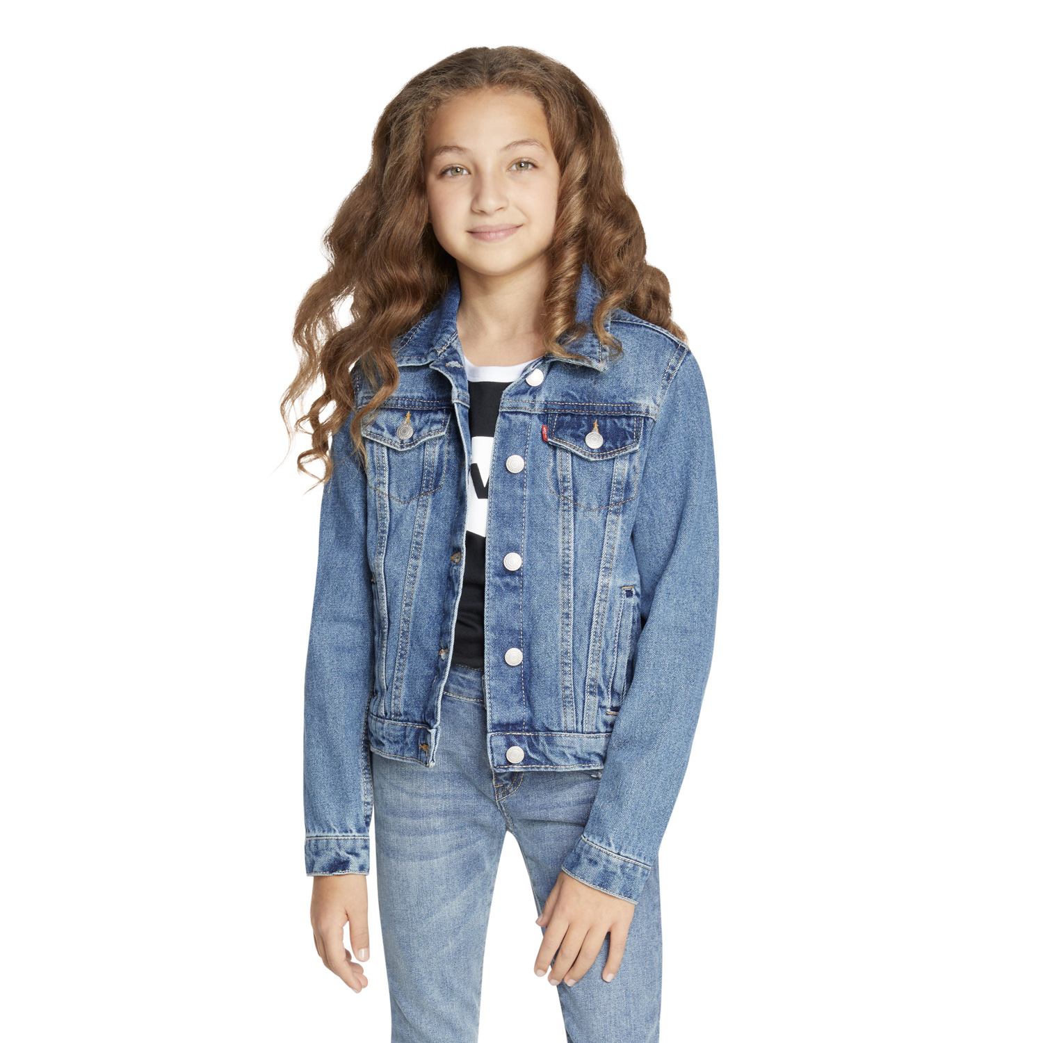 Levi's Girls' Denim Trucker Jacket, Sizes 4-16 - image 3 of 7