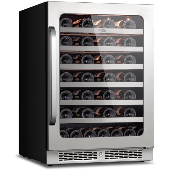 Whynter 24 inch Wine Cooler Refrigerator, 54 Bottle Wine Fridge with Stainless Steel Glass Door
