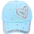 thumbnail image 1 of Gorra de béisbol de moda para mujer, gorra con forma de corazón de melocotón y perla para padres e hijos, gorra informal para el sol para niños, protector solar, 1 of 6