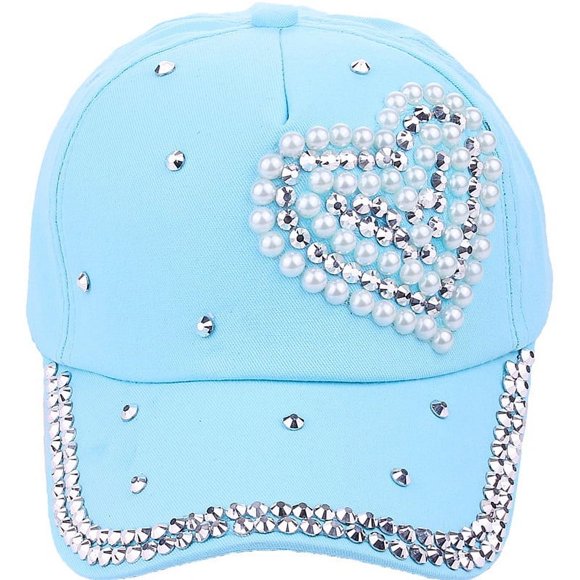Gorra de béisbol de moda para mujer, gorra con forma de corazón de melocotón y perla para padres e hijos, gorra informal para el sol para niños, protector solar