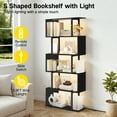 thumbnail image 5 of OUTONLIFE 5-Tier S-Shaped Bookcase, Geometric Bookshelf, Wooden Storage Display Shelf for Living Room, Bedroom and Home Office,Black, 5 of 10