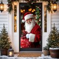 thumbnail image 4 of Dmlowu Christmas Door Cover 35x71in, Thick Fabric Holiday Door Curtain with Hanging Rope, Easy Install Front Door Wall Decoration for Xmas Party, 4 of 6