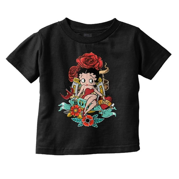 Betty Boop Love Horseshoe Tattoo Youth T Shirt Tee Girls Infant Toddler Brisco Brands 12M