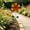 Orange-Free Size-QQM260417023OR, variant on Outdoor Iron Garden Flower Stakes Large Wind Spinner Courtyard Yard Decor Metal Ground Insert Floral Craft for Flower Bed Patio Balcony Garden Landscaping Outdoor Home Decor Yard Art Tall Display