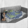 thumbnail image 6 of World Map Soft Flannel Fleece Throw Blanket, Map of the World Fingerprint Style Continents Asia Europe Africa America, Cozy Plush for Indoor and Outdoor Use, 50" x 60", Navy Blue Green, by Ambesonne, 6 of 6
