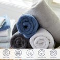 thumbnail image 4 of 100% Cotton Super Soft Luxury Bath Towel Set | Quick-Dry and Highly Absorbent | Ribbed Textured | 550 GSM | Includes 4 Bath Towels | Roda Collection (Spa Blue), 4 of 5