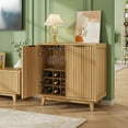 thumbnail image 3 of VEANERWOOD Wine Bar Cabinet with 2 Door Fluted Texture, Kitchen Sideboard Buffet with Wine Rack&Glass Holder for Living Room, 3 of 8