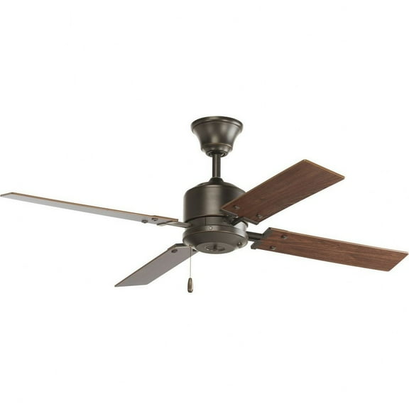 Progress Lighting, Clifton Heights, 4-Light Ceiling Fan, Antique Bronze, Reversible Blades, Contemporary Style