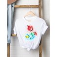 thumbnail image 1 of Disney Mickey Mouse Tee Shirt Casual Fashion Princess Watercolor Women Print Clothing Cartoon Graphic Short Sleeve T-shirtsXL Gao Jinjia LED, 1 of 2