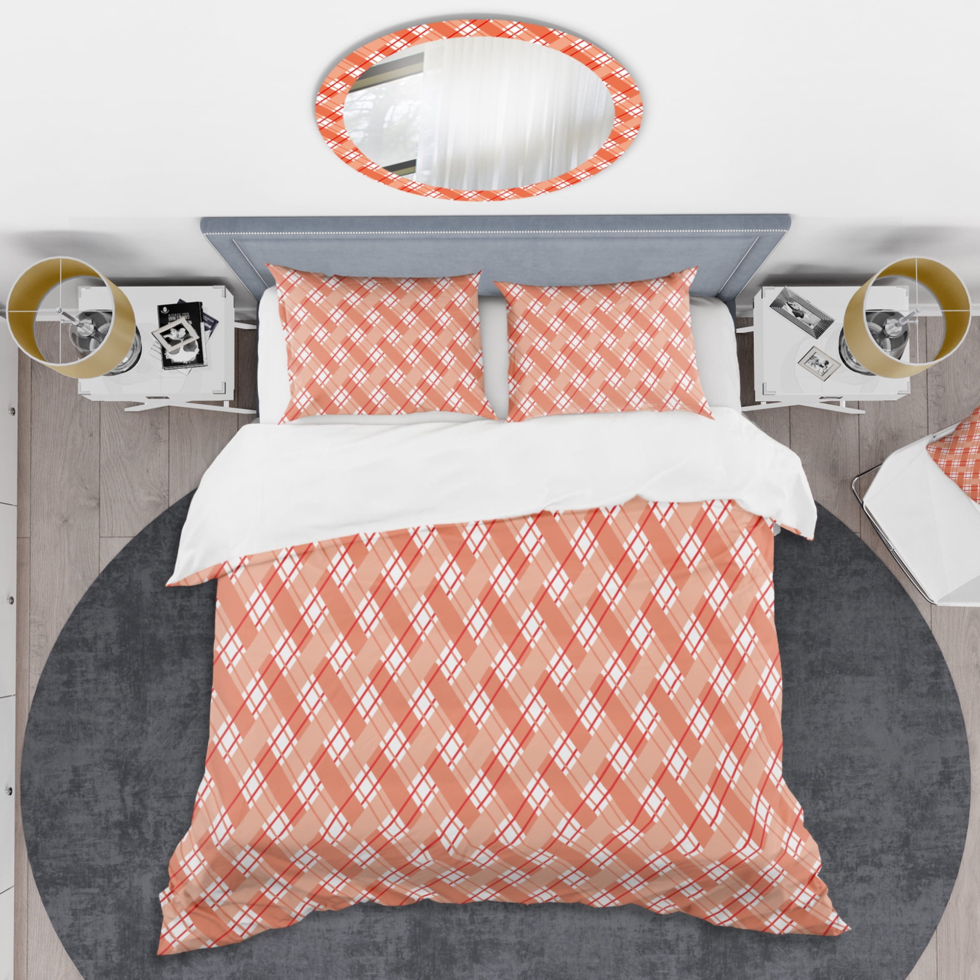 Designart 'Retro Checkered Pattern I' Mid-Century Modern Duvet Cover Set