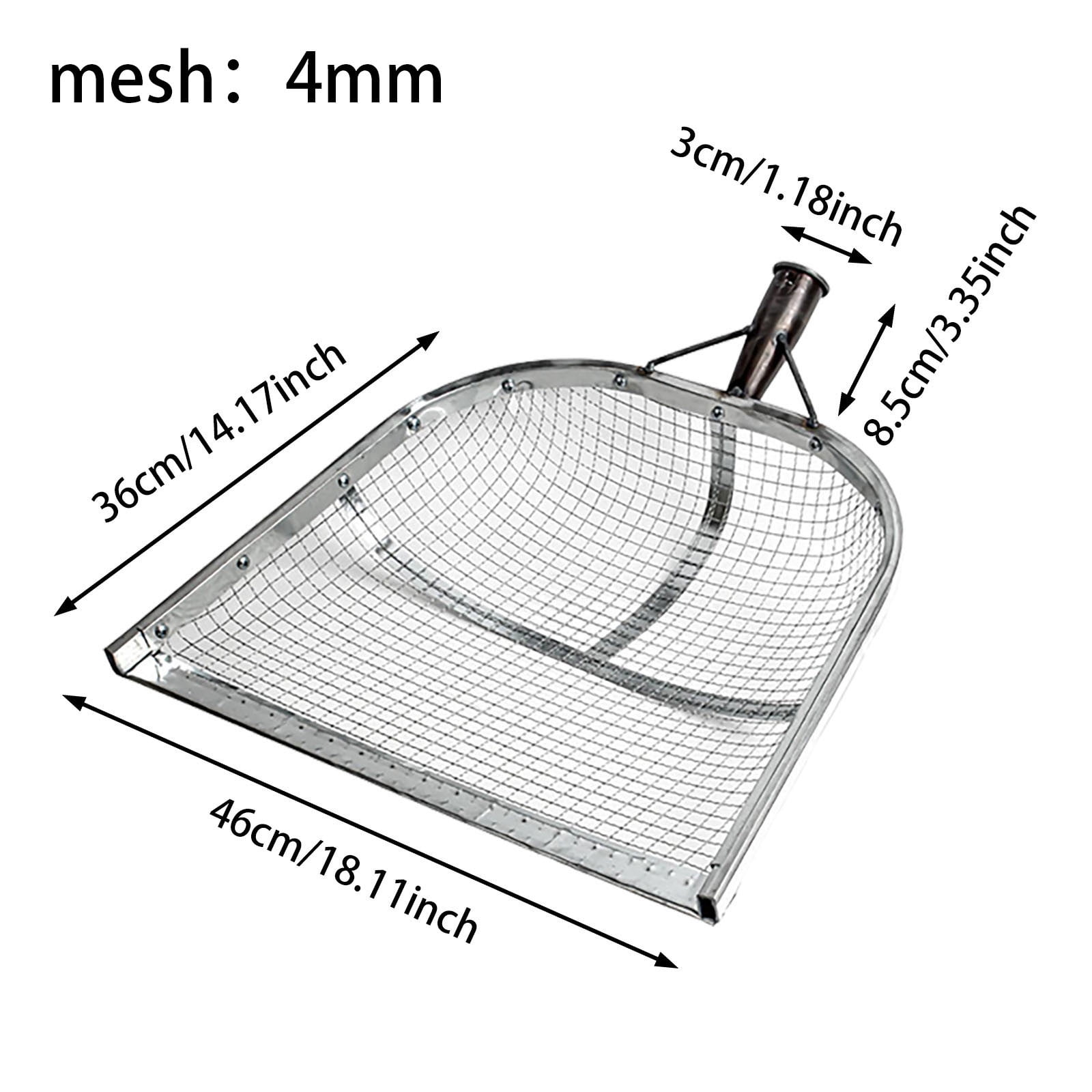 Stainless Steel Filter Soil Shovel Sieve Tool with Comfortable Handle for Efficient Sifting and Cleaning in Garden Yard