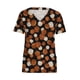 thumbnail image 4 of Blusa de manga corta con cuello en V para mujer, uniforme con estampado de bolsillos, blusa de enfermería Fridja  zx3845, 4 of 5