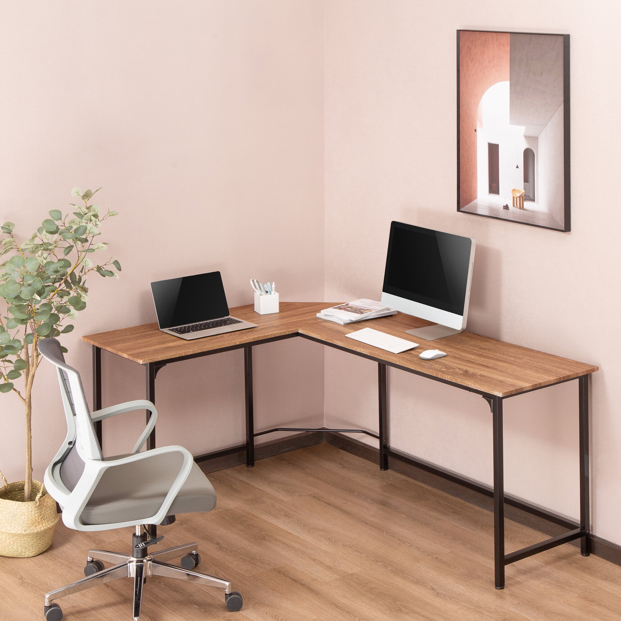 Zenvida Home Office LShaped Desk Modern Computer Corner Desk, PC