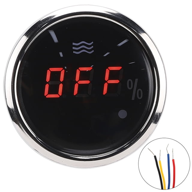 Indicador de nivel de agua digital LED antivaho e impermeable con alarma inteligente para automóviles y embarcaciones, esfera negra, estándar de la UE de 0 a 190 ohmios, pantalla de 2