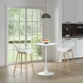 thumbnail image 2 of Jamesdar Kurv Steel Counter Height Cafe Table in White, 2 of 5