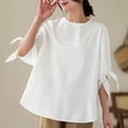 thumbnail image 2 of Womens Loose Fit Casual Short Sleeve T Shirt Round Neck Cotton Linen Top Summer Comfort Soft Breathable 2025 Trendy Blouse, 2 of 9