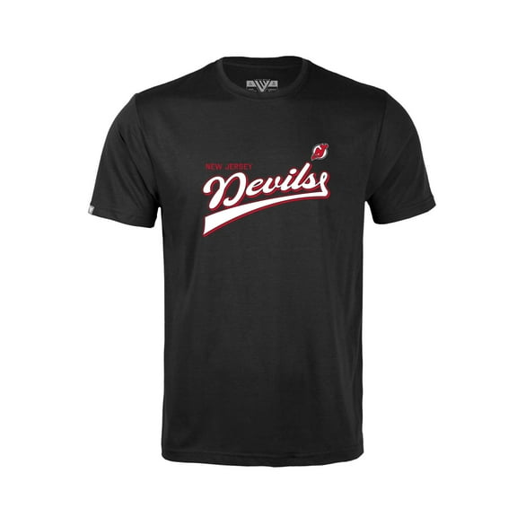 Youth Levelwear Black New Jersey Devils Little Richmond Retro Script T-Shirt