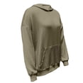 thumbnail image 7 of Oplxuo Ribbed Hoodies for Women Pullover Loose Sweatshirt Basic Solid Color Casual Long Sleeve Fall Winter Hooded Tops, 7 of 7