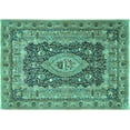thumbnail image 1 of Ahgly Company Indoor Rectangle Medallion Turquoise Blue Traditional Area Rugs, 8' x 12', 1 of 4