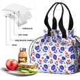 thumbnail image 4 of Pioneer Flower Floral Print Pattern Drawstring Lunch Bag Women - Drawstring Lunch Bag Insulated for Work Office - Stain-Resistant Large Lunchbags for Women with Multi-Pockets, 4 of 6