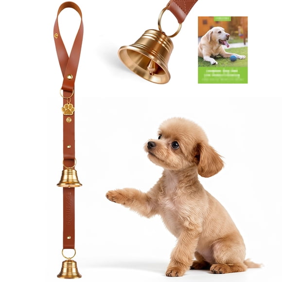 FOLKSMATE Timbres de cuero para puerta para perros, entrenamiento para ir al baño, sonido fuerte