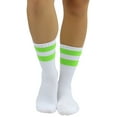 thumbnail image 4 of ToBeInStyle Women's Acrylic Ankle High w/ Striped Top Athletic Socks - White/Lime Green, 4 of 6