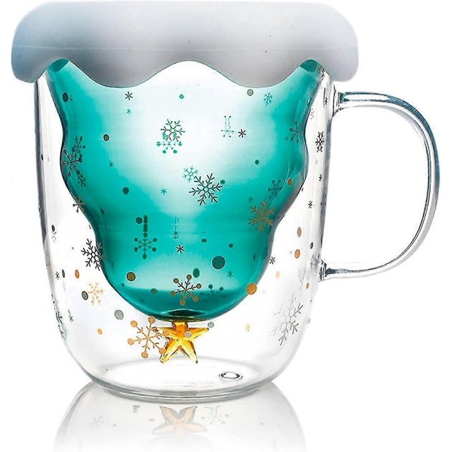 Vaso para bebidas calientes con asa, doble aislamiento, regalo de cumpleaños y Navidad.