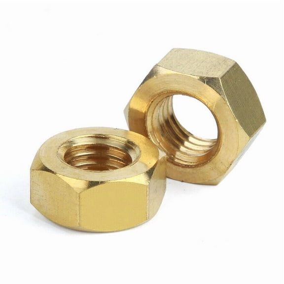 50Pcs/100Pcs Brass Hex Nuts Hexagon Screw Cap Metric Thread Hexagon Nuts M2 M2.5 M3 M4 for Bolts and Screws-Copper Plated