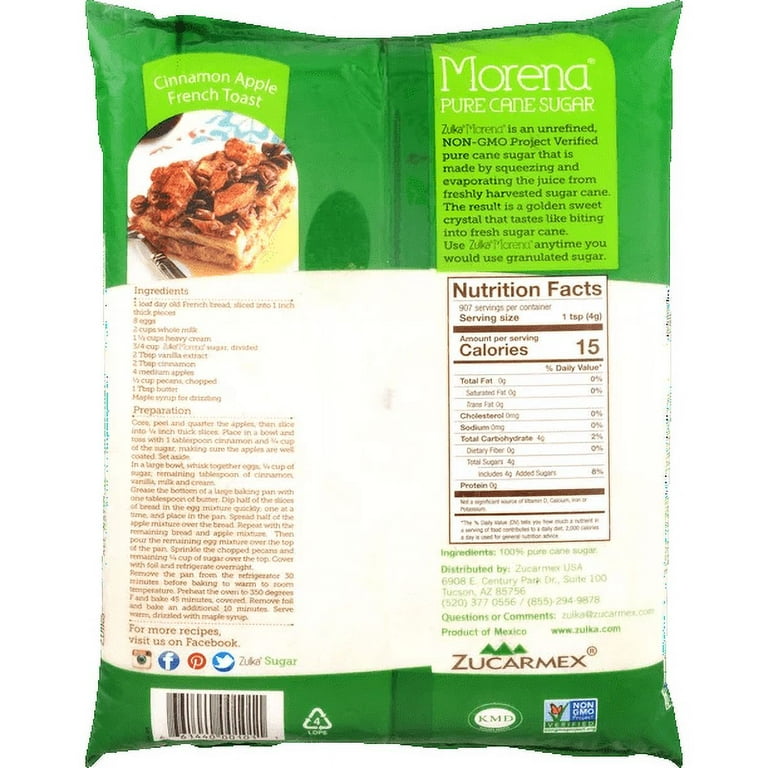 sugar Zulka Pure Cane Sugar, 8 lb, Great for Baking and Beverages