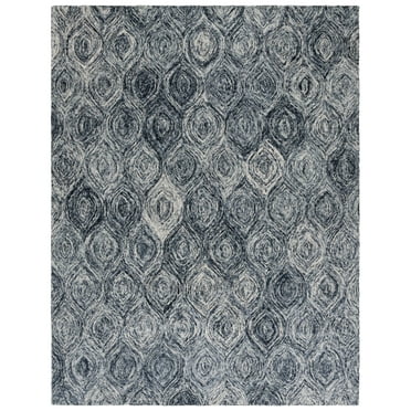 SAFAVIEH Ikat Kim Geometric Wool Area Rug, Grey, 9' x 12'