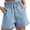 Blue, variant on Durtebeua Women Raw Hem Distressed Denim Shorts for Summer Mid Rise Blue XS