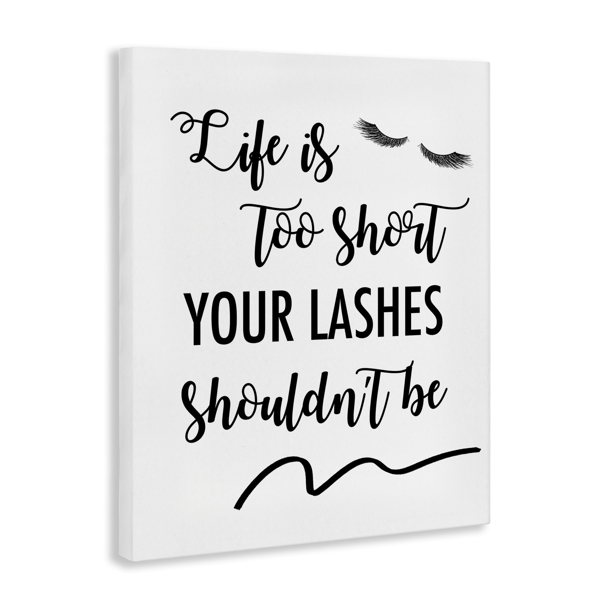 Stupell Industries Fun Lashes Phrase Beauty & Fashion Painting Gallery Wrapped Canvas Art Print Wall Art, 24 x 30