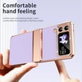 thumbnail image 6 of ELEHOLD Plating Leather Case for Samsung Galaxy Z Flip 3, Glitter Rhinestone Full Body Hinge Protection Non-Slip Shockproof Case for Samsung Galaxy Z Flip 3,Purple, 6 of 7