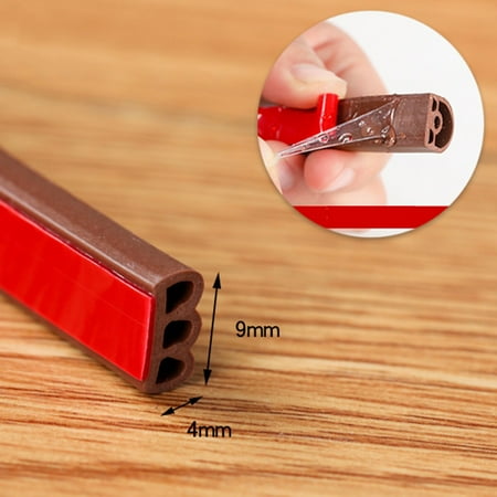 

Self adhesive sound insulation strip Sealing strip Silicon rubber anti-collision Type E 9 * 4mm brown