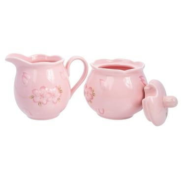 Milk Jug Sugar Bowl Coffee Kettle Household Pitcher Pink Serving Dish Creamer Ceramics