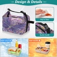 thumbnail image 4 of DIXRUYEE Lunch Bag Double Deck Lunch Cooler Box Fashion Purple Butterfly Garden Pattern, 4 of 7