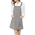 thumbnail image 3 of Unique Bargains Women's Adjustable Strap Plaid Suspender Overall Dress, 3 of 6