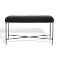 thumbnail image 2 of SAFAVIEH Couture Mandy Solid Boucle Modern Bench with Metal Frame, Black, 2 of 11