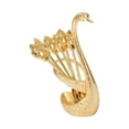 thumbnail image 2 of Portable Decorative Swan Base Holder with 6Pcs Spoons Cream Coffee Golden, 2 of 8