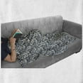 thumbnail image 5 of Skull Soft Flannel Fleece Throw Blanket, Baroque Skulls in Floral Ornament Pattern Scary Victorian Print, Cozy Plush for Indoor and Outdoor Use, 60" x 80", Charcoal Grey and White, by Ambesonne, 5 of 5