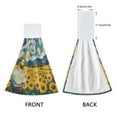 thumbnail image 3 of 2 Pcs Van Gogh and Sunflower Fields Kitchen Hand Towels with Hanging Loops Absorbent Soft Fast Drying Decor Bath Towels, 3 of 7