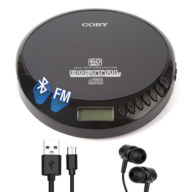 Reproductor de CD Coby CD201 portátil Bluetooth con radio FM y AUX