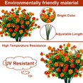 thumbnail image 2 of Sinhoon 8Pcs Artificial Flowers Outdoor UV Resistant Fake Flowers,Faux Plastic Flower Greenery Shrubs Plants for Indoor Outside Hanging Planter Home Garden Window Box Porch Decoration(Dark orange), 2 of 13