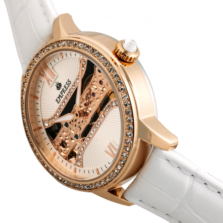 Empress Rania Mechanical Semi-Skeleton Pink Leather-Band Watch Empress Rania Mechanical Semi-Skeleton Leather-Band Watch  main image 3